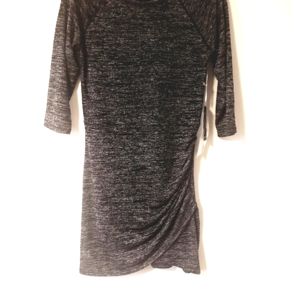RAMPAGE Blk/Wht Var. KNIT Ruched Dress Large NEW - Picture 8 of 8